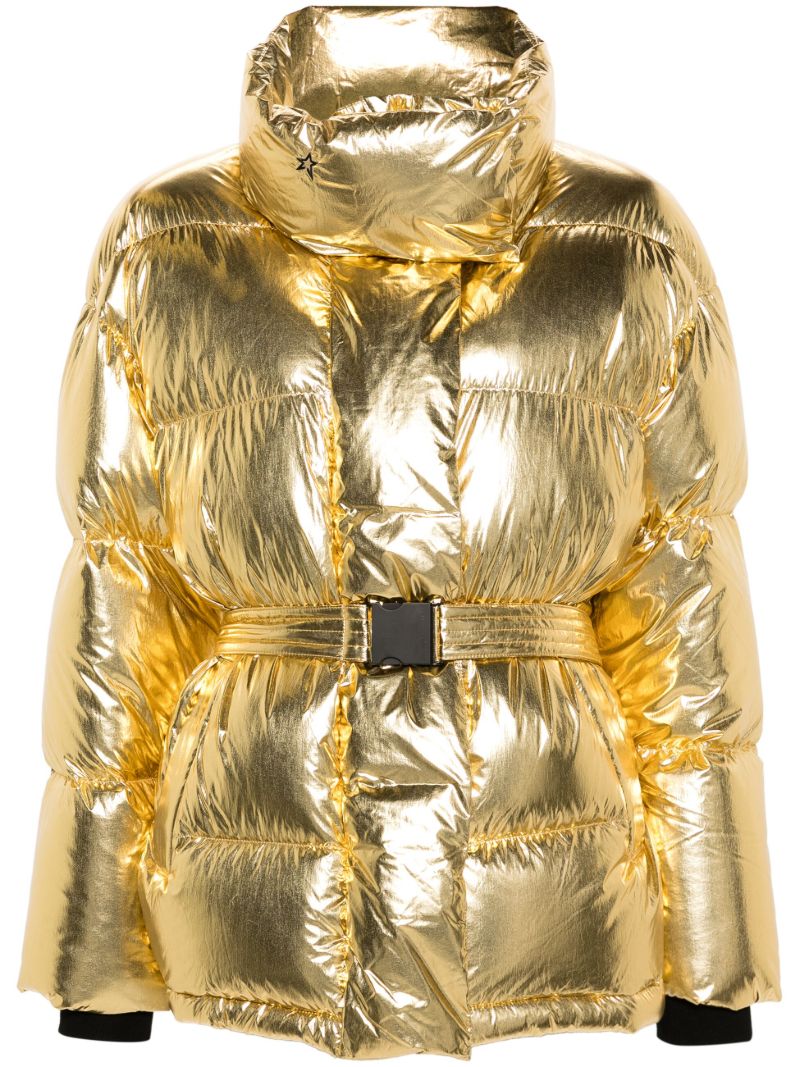 Gold-tone Foiled Puffer Ski Jacket