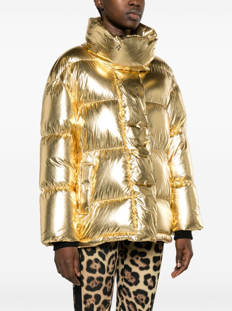 Gold-tone Foiled Puffer Ski Jacket