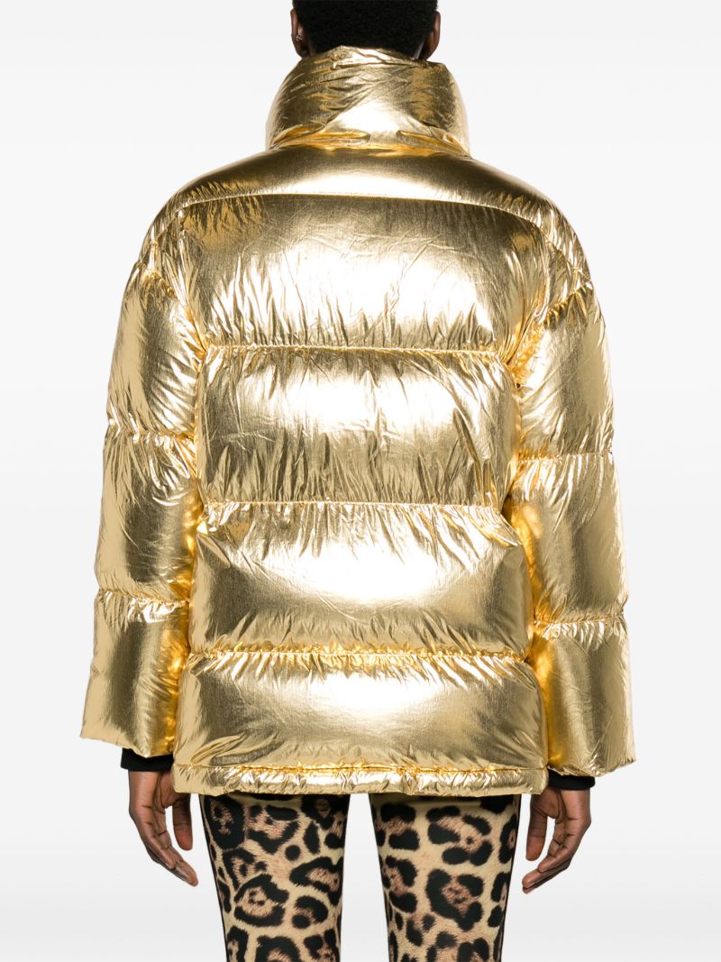 Gold-tone Foiled Puffer Ski Jacket