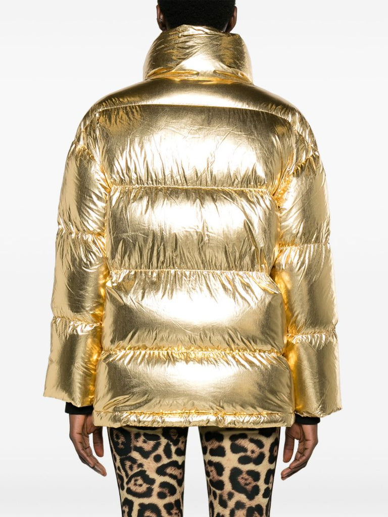 Gold-tone Foiled Puffer Ski Jacket