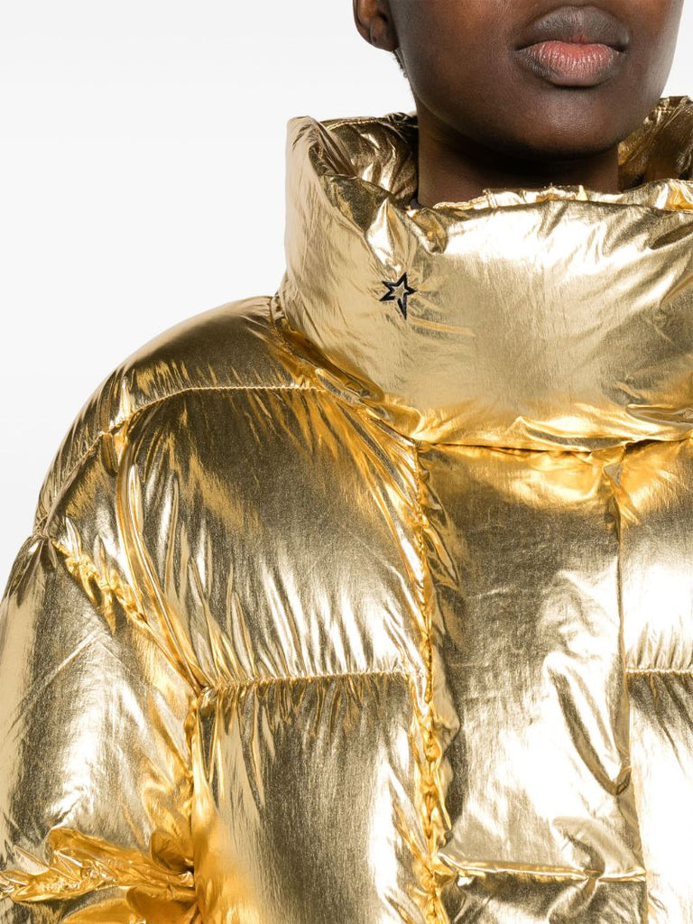 Gold-tone Foiled Puffer Ski Jacket