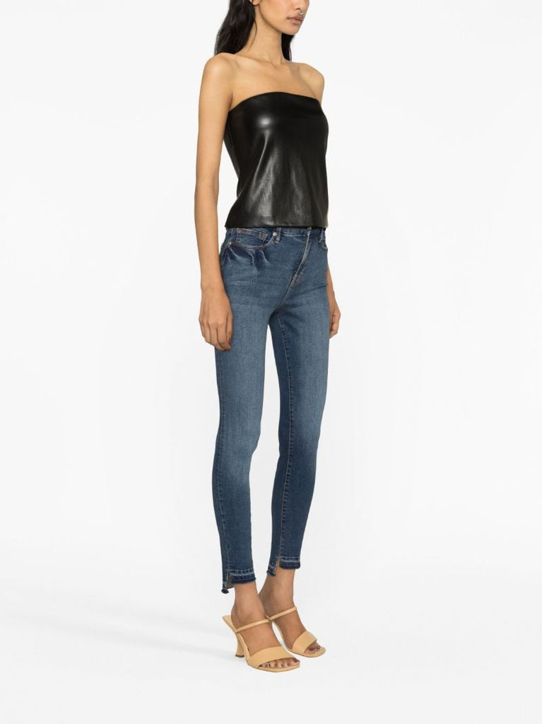 Black Faux-leather Tube Top