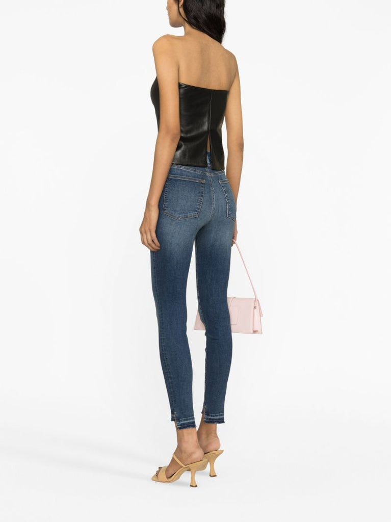 Black Faux-leather Tube Top