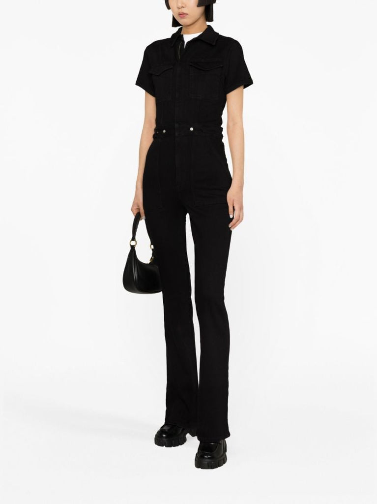 Black Fit for Success Denim Jumpsuit