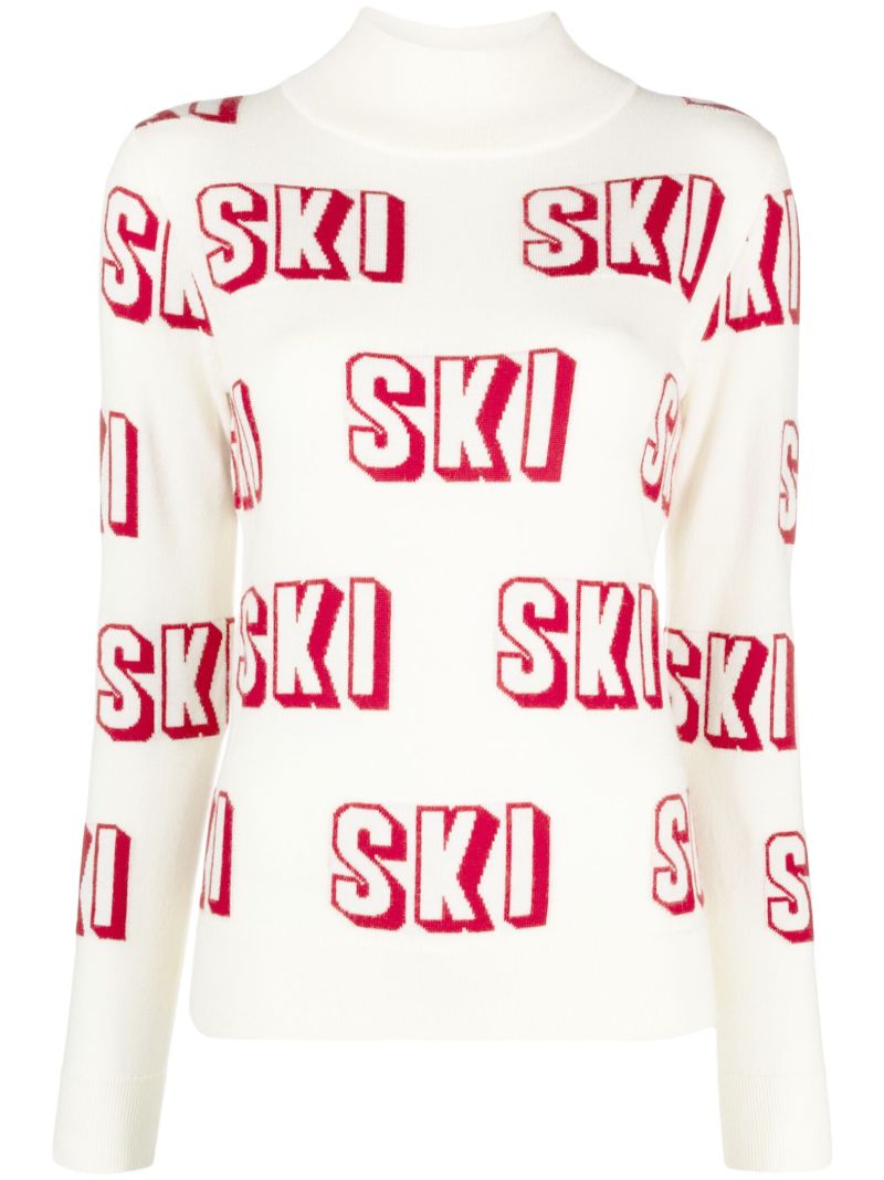 White 3d Ski Merino Wool Sweater