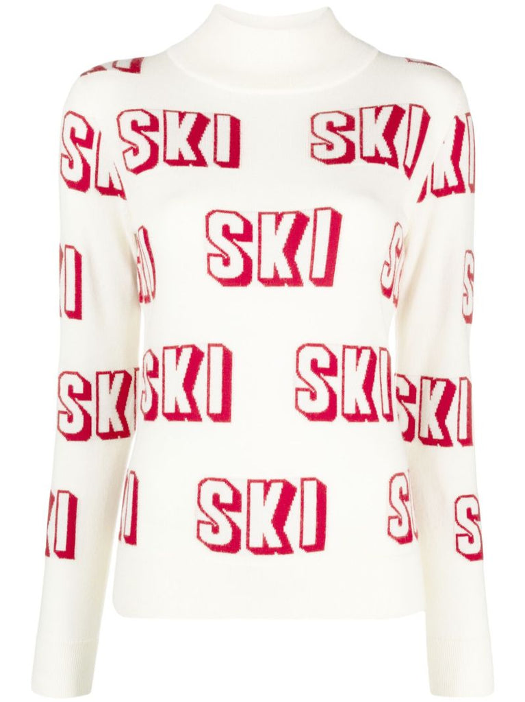 White 3d Ski Merino Wool Sweater
