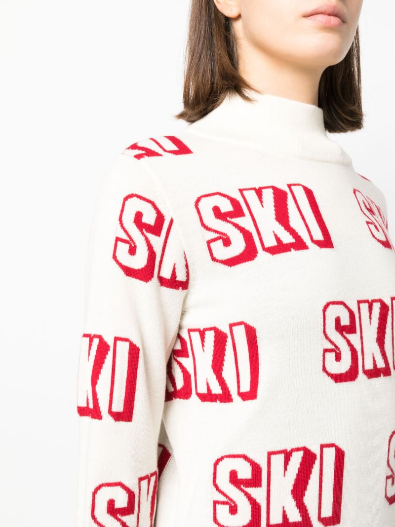 White 3d Ski Merino Wool Sweater