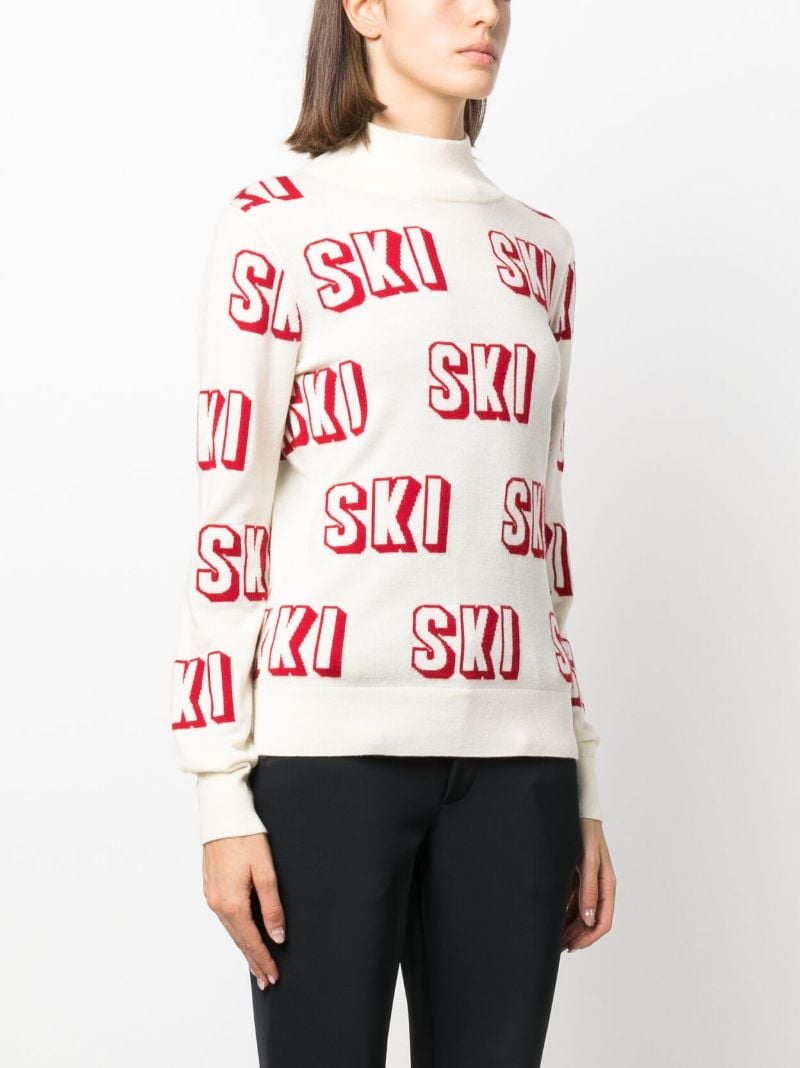 White 3d Ski Merino Wool Sweater