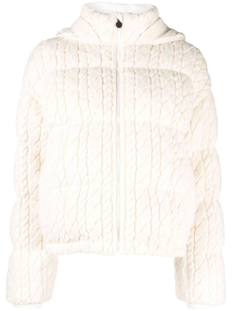 White Kate Cable-knit Down Jacket