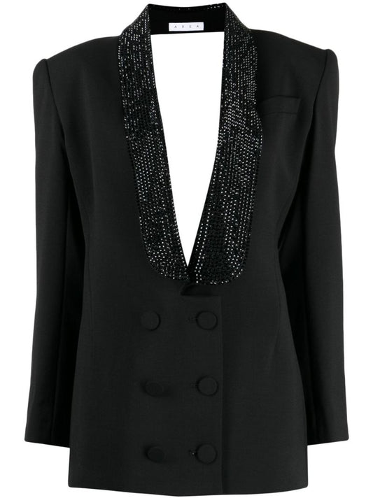Black Open-back Tuxedo Mini Dress