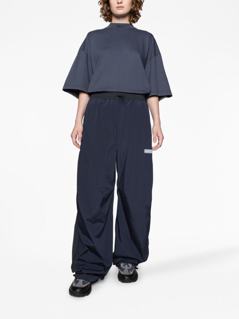 Blue Logo Patch Drawstring Track Pants