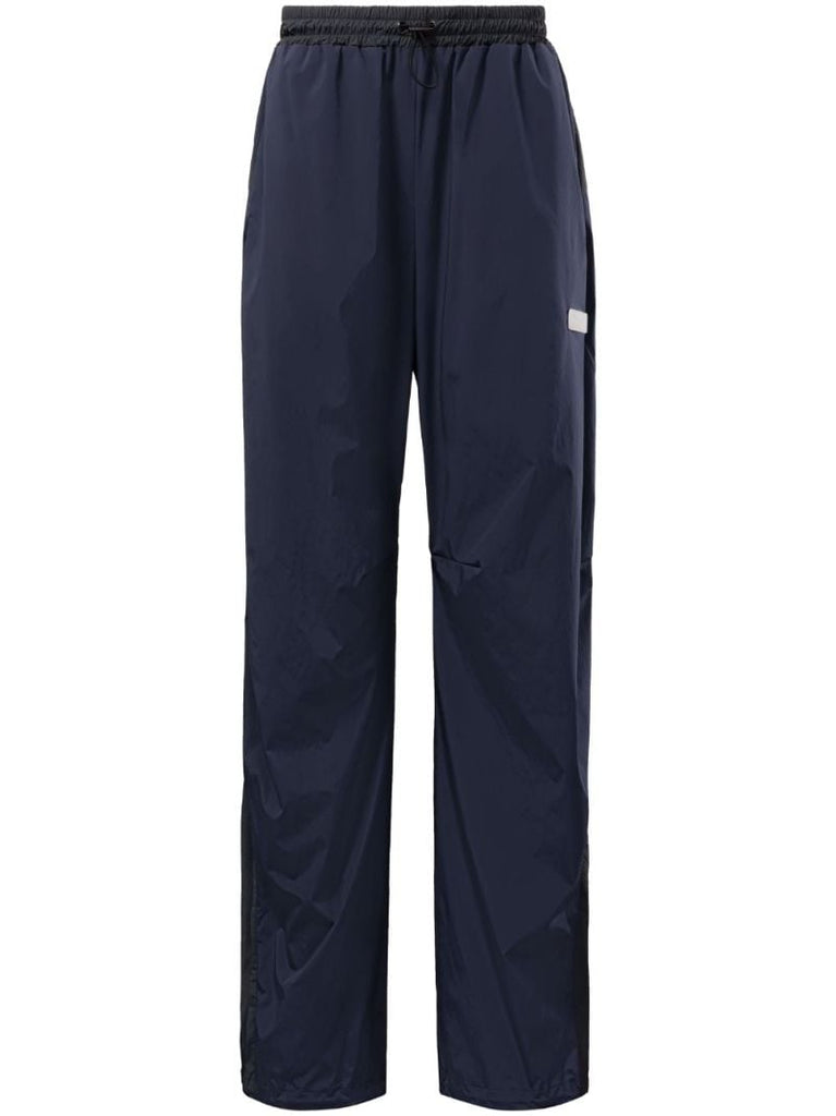 Blue Logo Patch Drawstring Track Pants