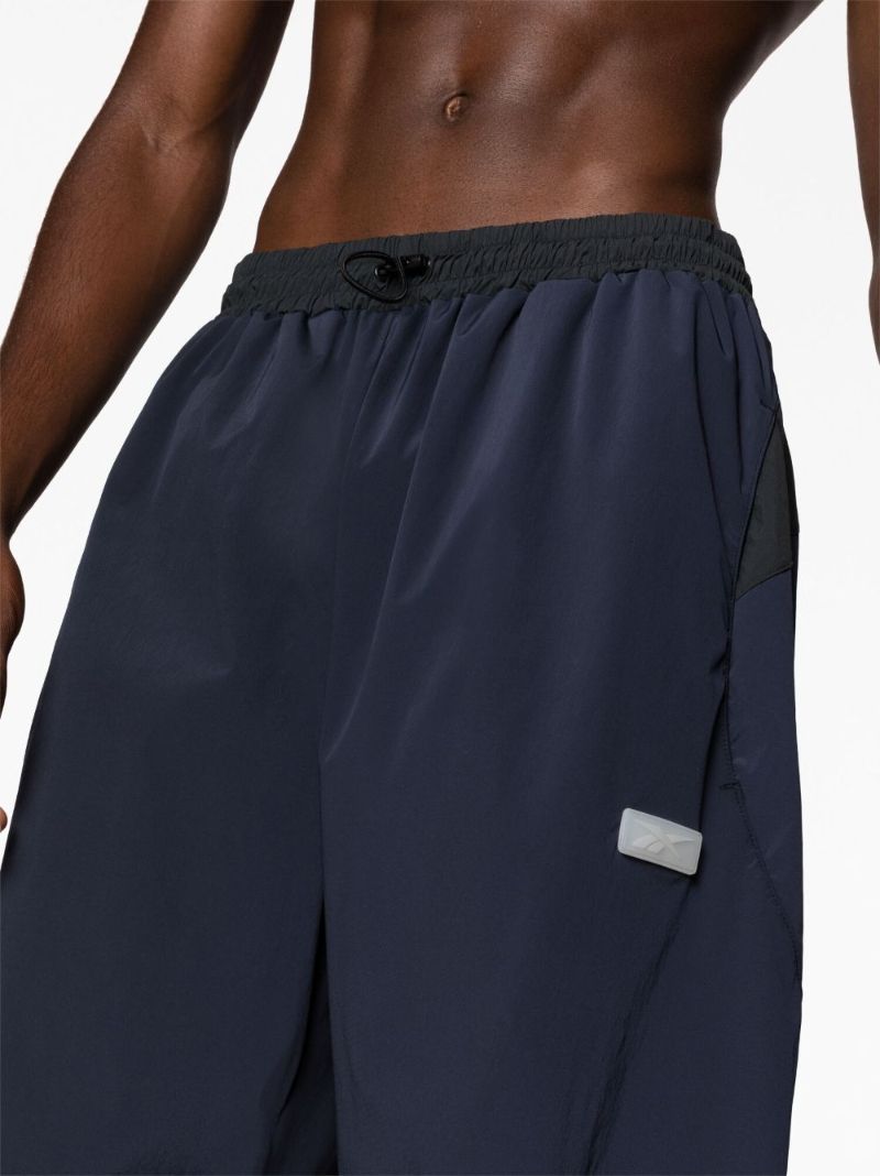 Blue Logo Patch Drawstring Track Pants