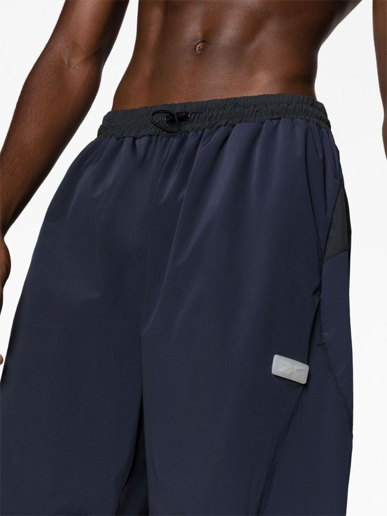 Blue Logo Patch Drawstring Track Pants