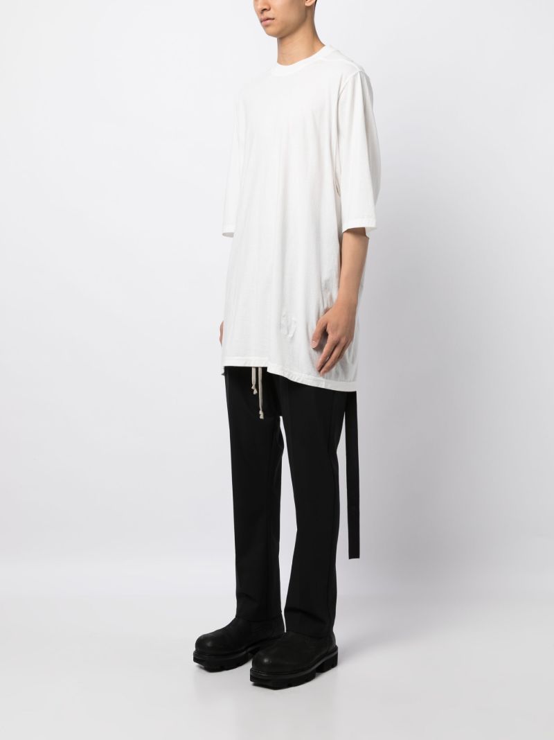 White Strap Detailed Cotton T-shirt