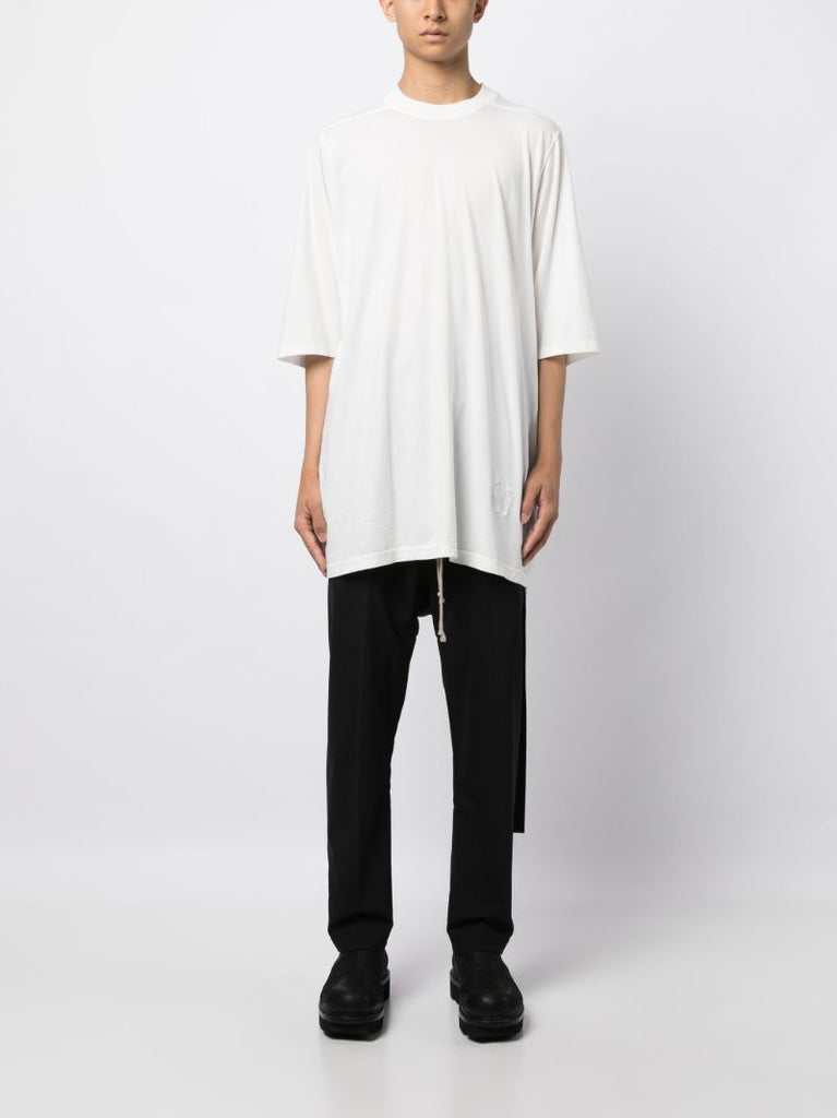White Strap Detailed Cotton T-shirt
