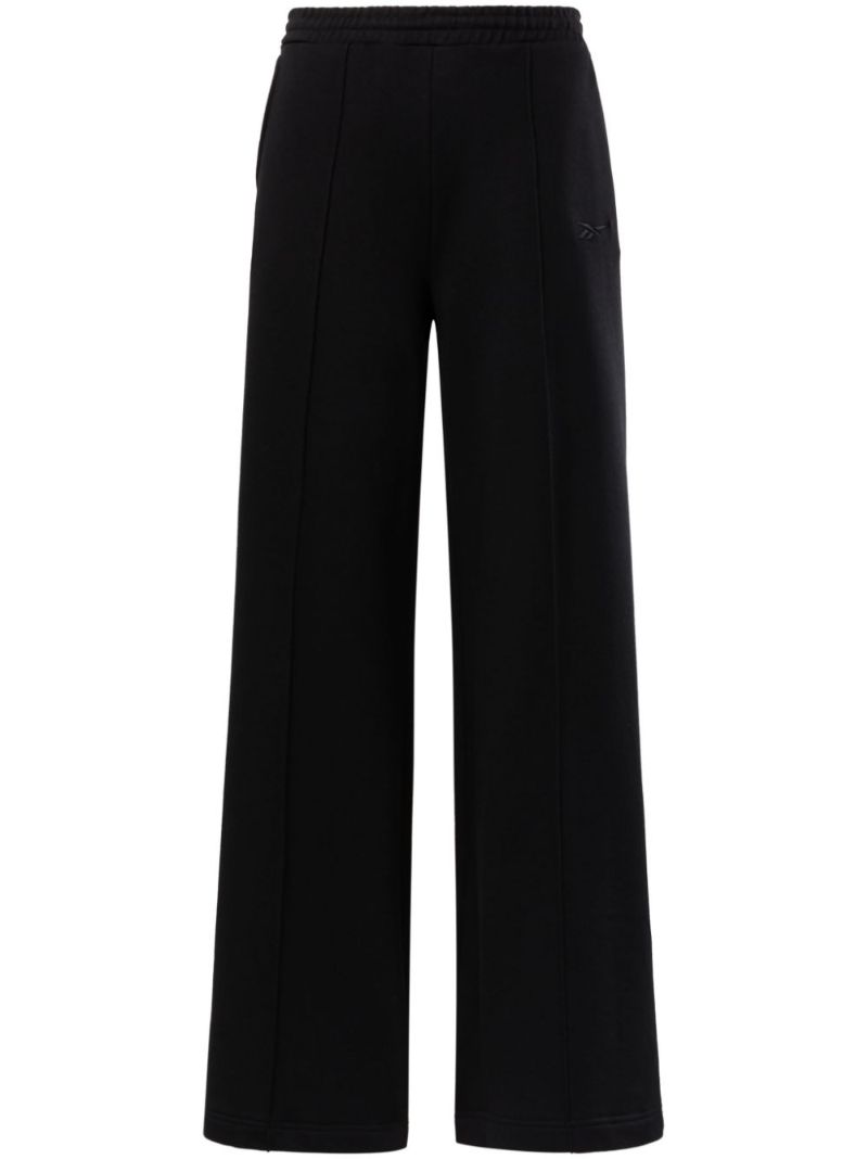 Black Wide-leg Cotton Track Pants