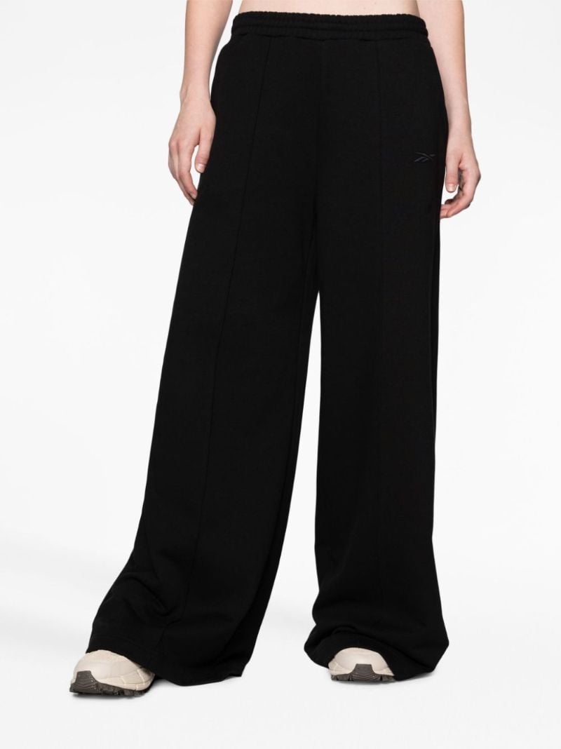 Black Wide-leg Cotton Track Pants