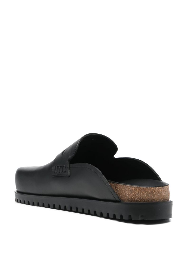 Black Medusa Leather Mules