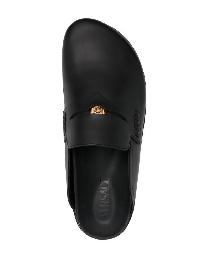 Black Medusa Leather Mules