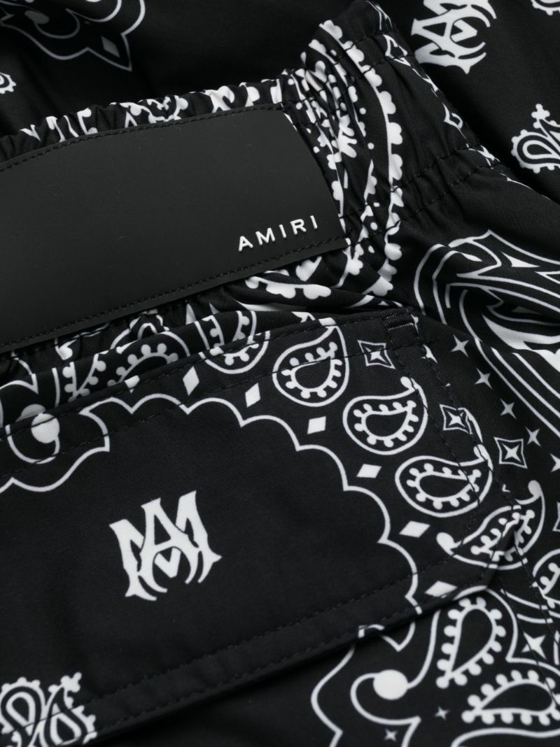 Black Bandana Print Swim Shorts