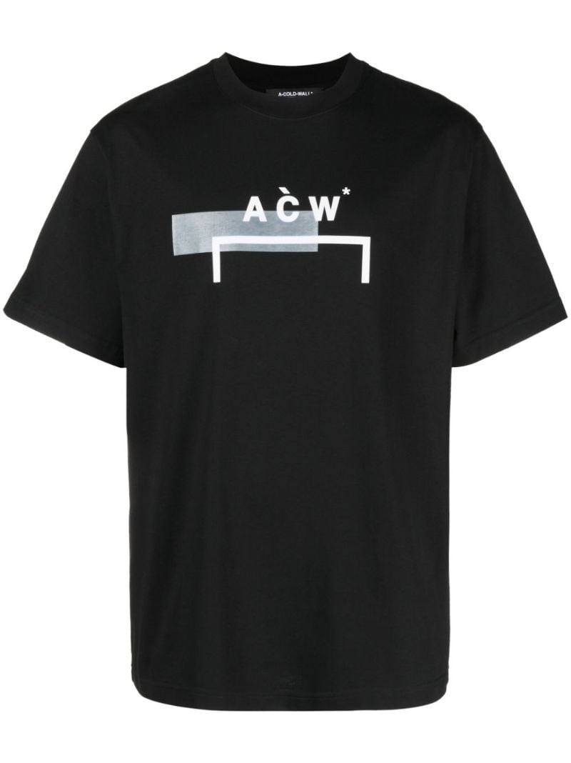 Black Logo Print Cotton T-shirt