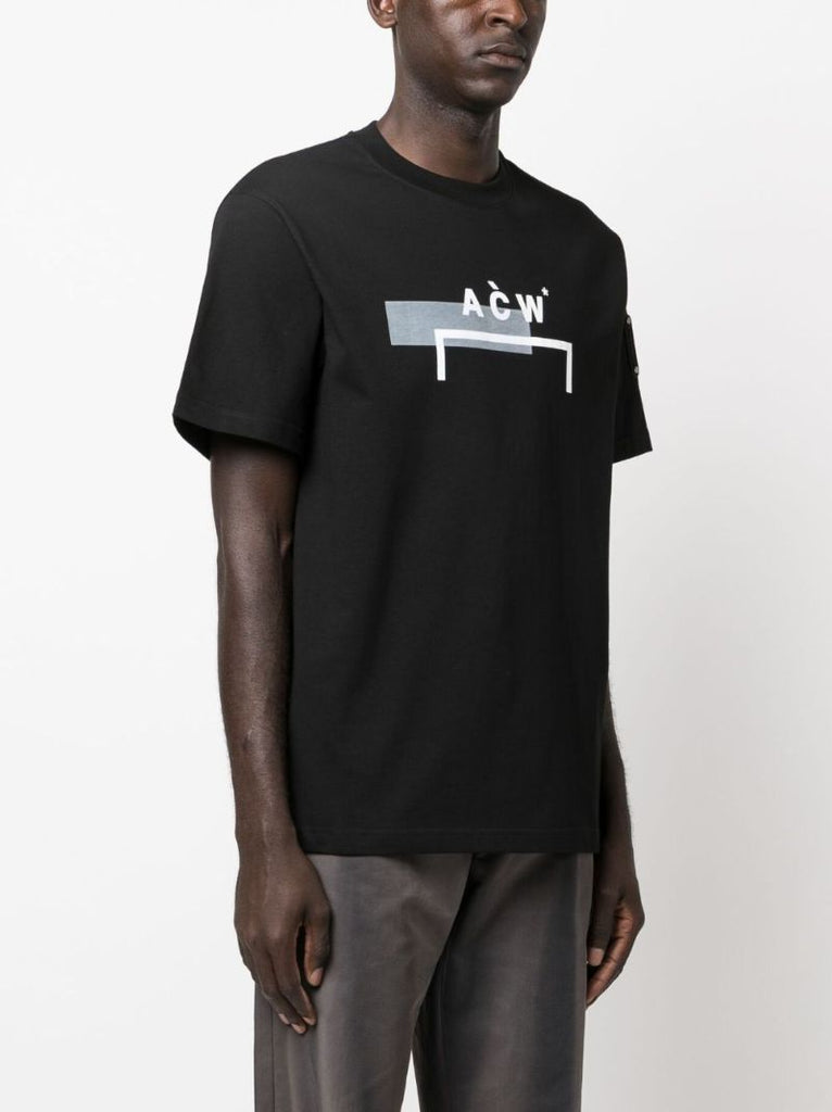 Black Logo Print Cotton T-shirt