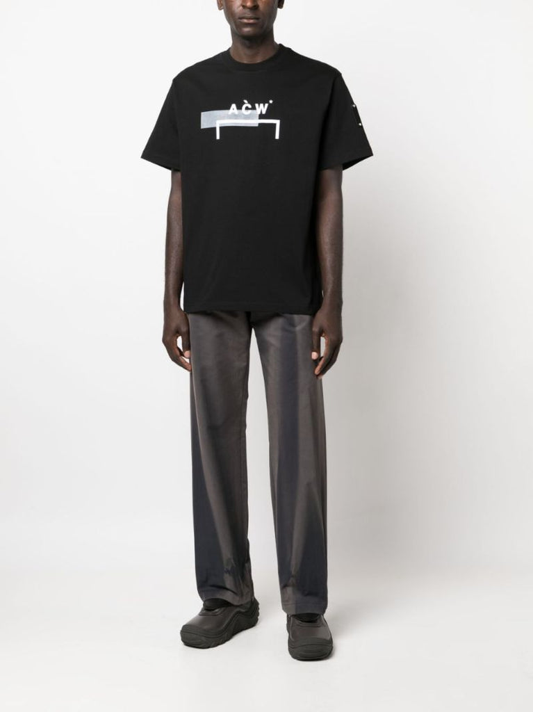Black Logo Print Cotton T-shirt