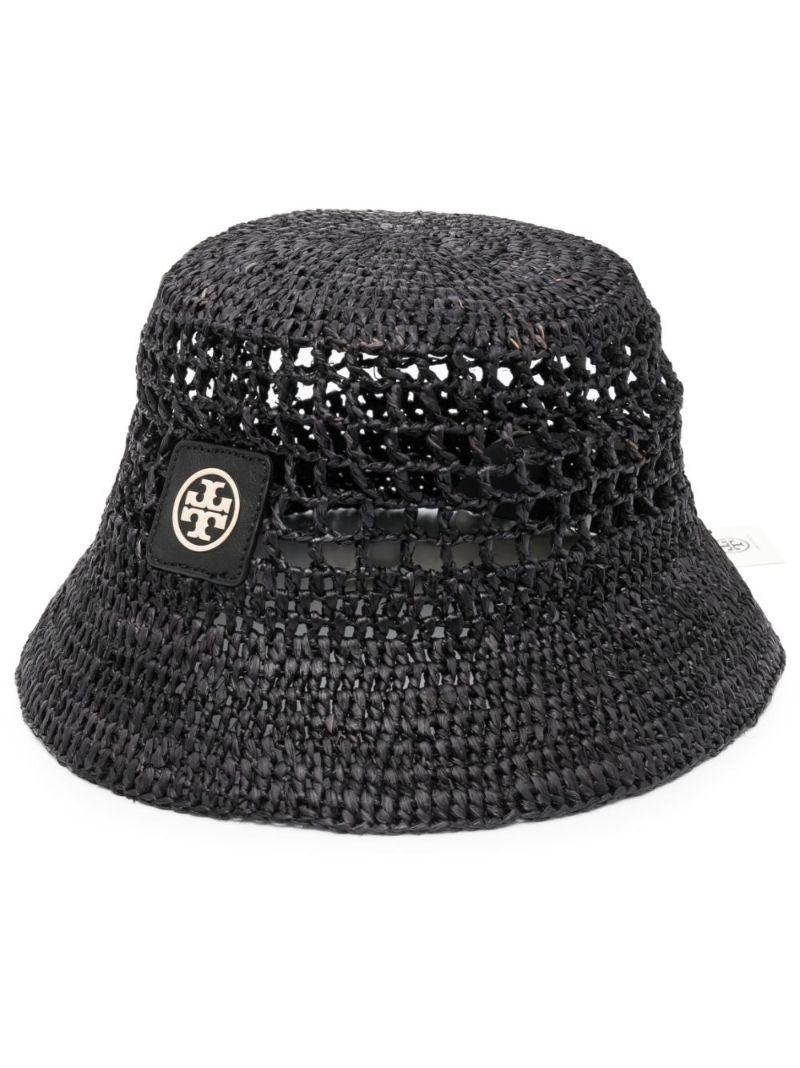 Black Raffia Bucket Hat
