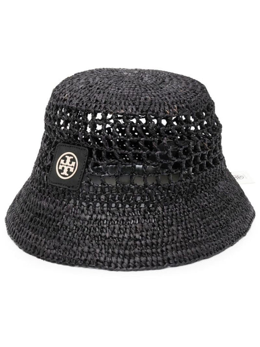 Black Raffia Bucket Hat