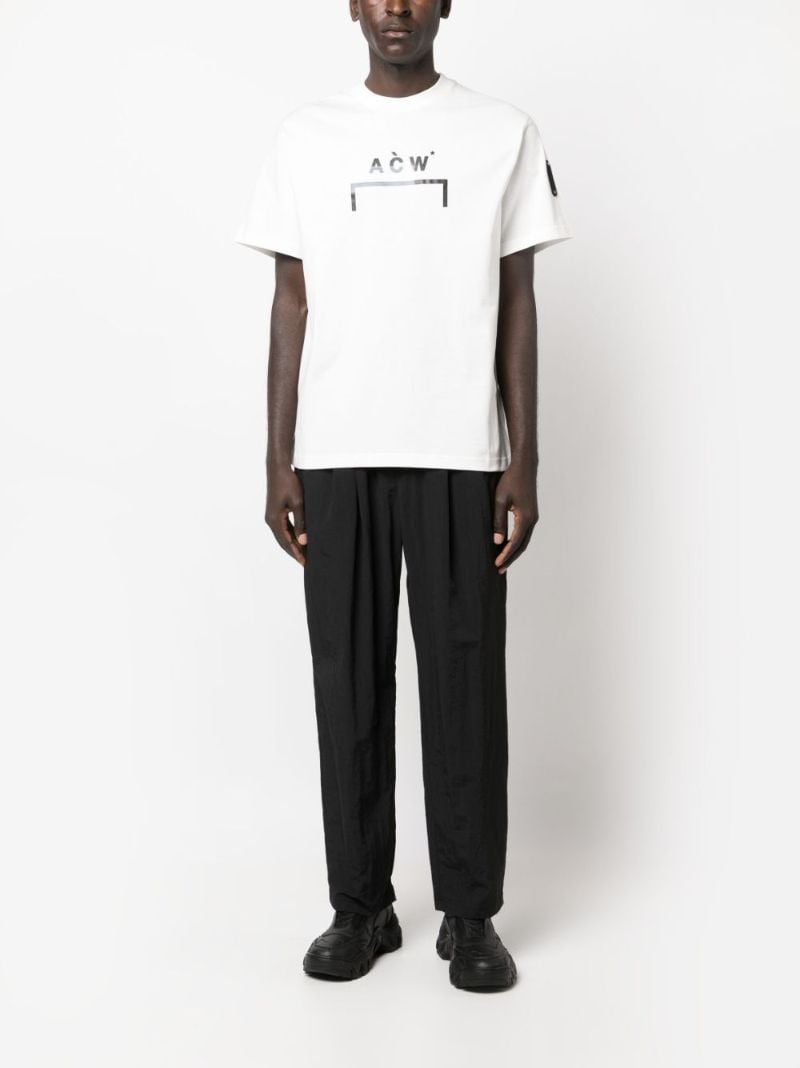 White Logo Print Cotton T-shirt