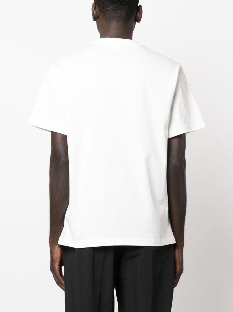 White Logo Print Cotton T-shirt