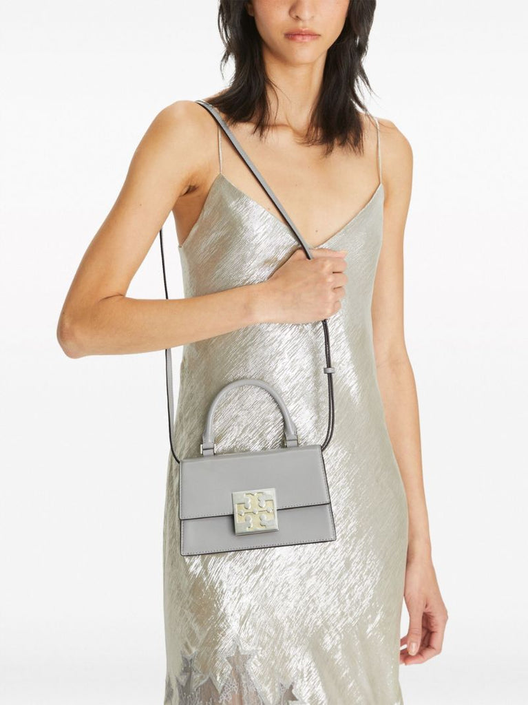 Grey Bon Bon Mini Leather Top Handle Bag