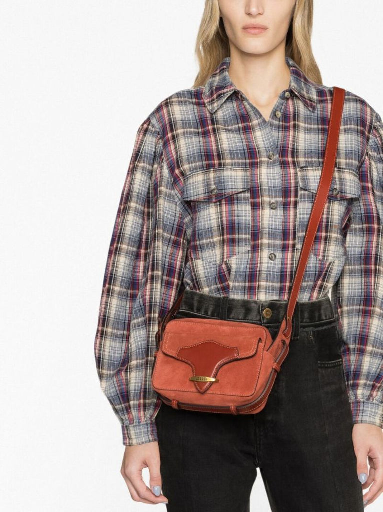 Red Wasy Suede Cross Body Bag
