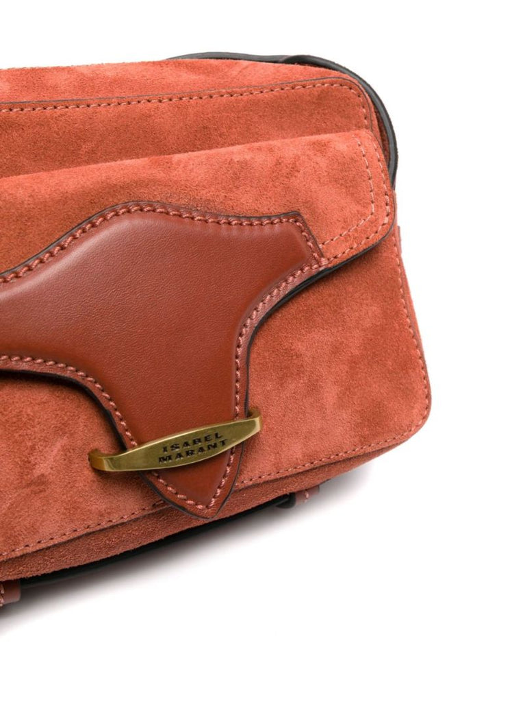 Red Wasy Suede Cross Body Bag
