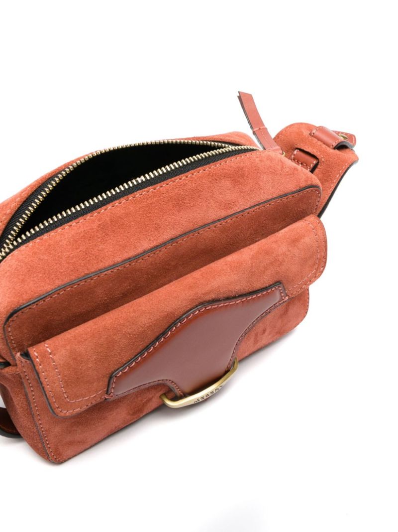Red Wasy Suede Cross Body Bag