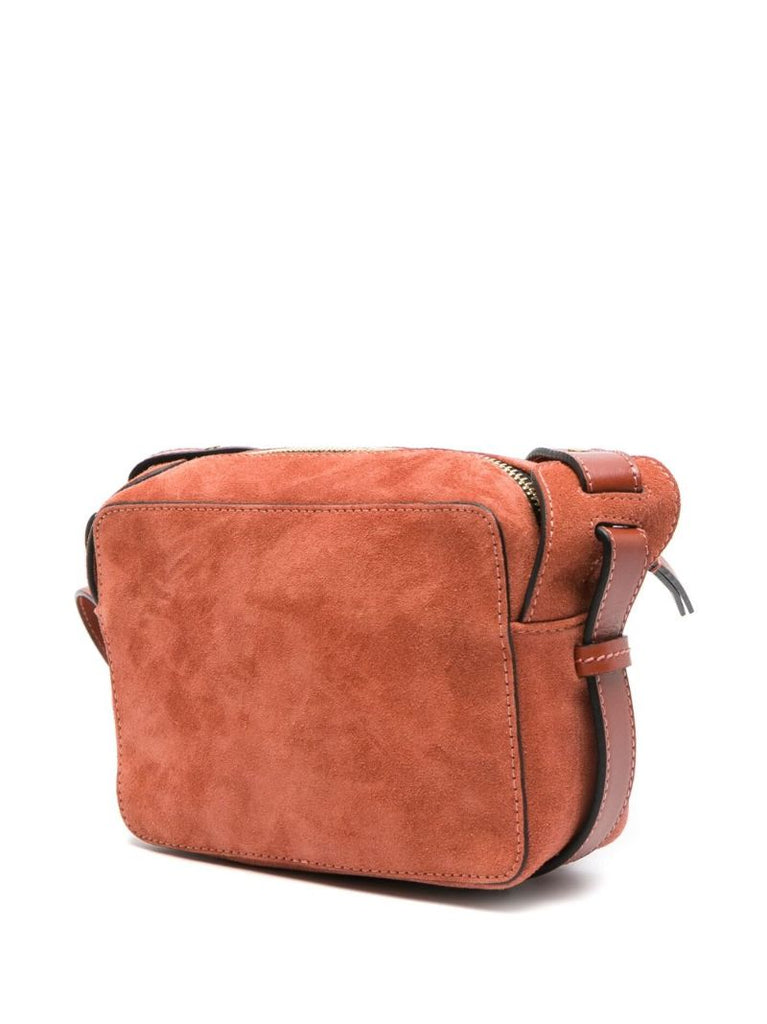 Red Wasy Suede Cross Body Bag