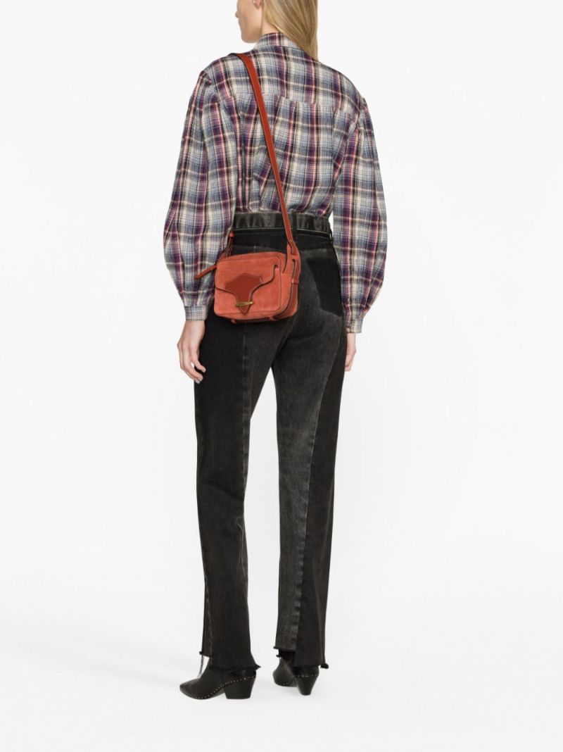Red Wasy Suede Cross Body Bag