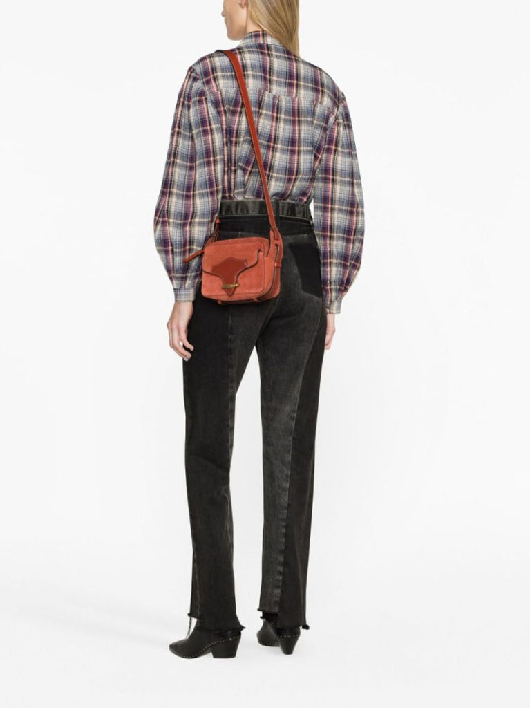 Red Wasy Suede Cross Body Bag