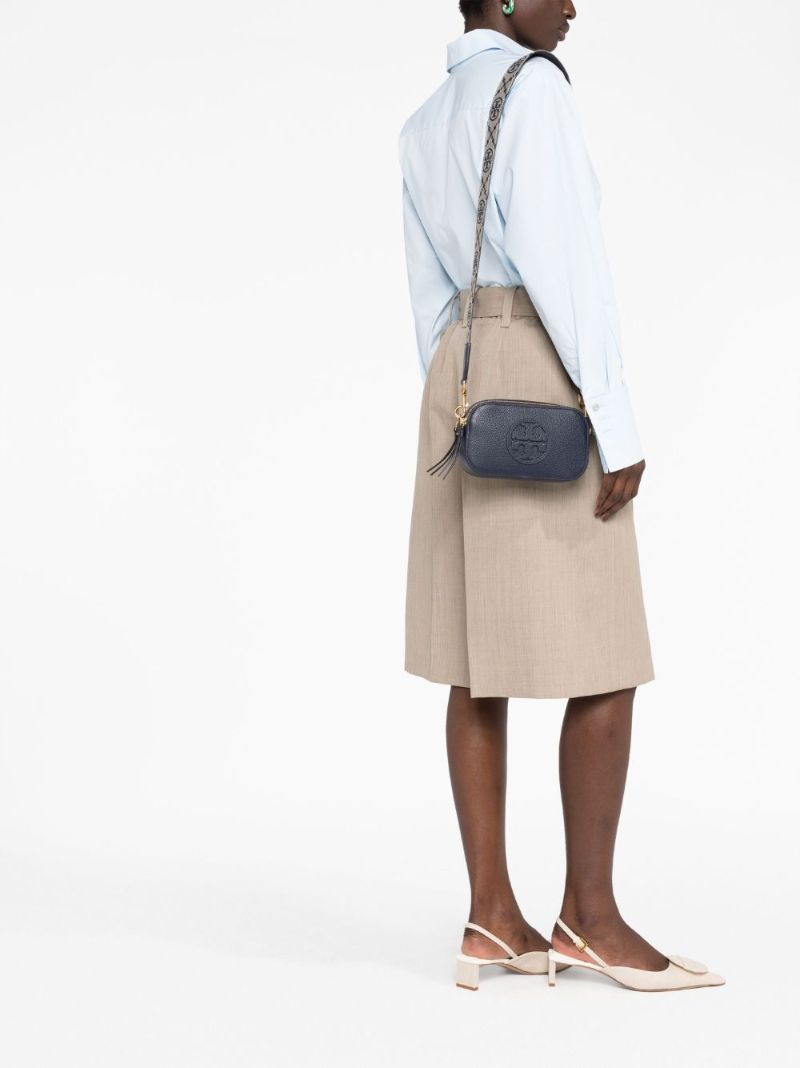 Blue Mini Miller Leather Cross Body Bag