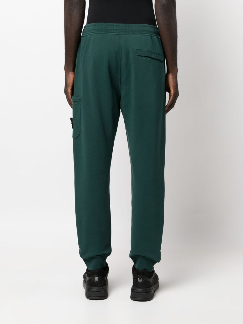 Green Compass-patch Cotton Track Pants
