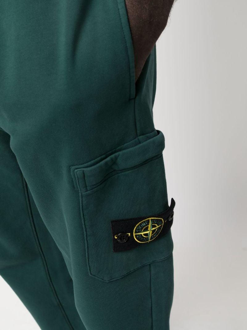 Green Compass-patch Cotton Track Pants