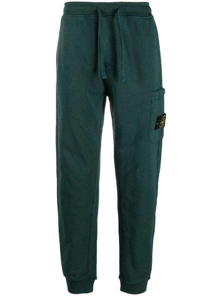 Green Compass-patch Cotton Track Pants