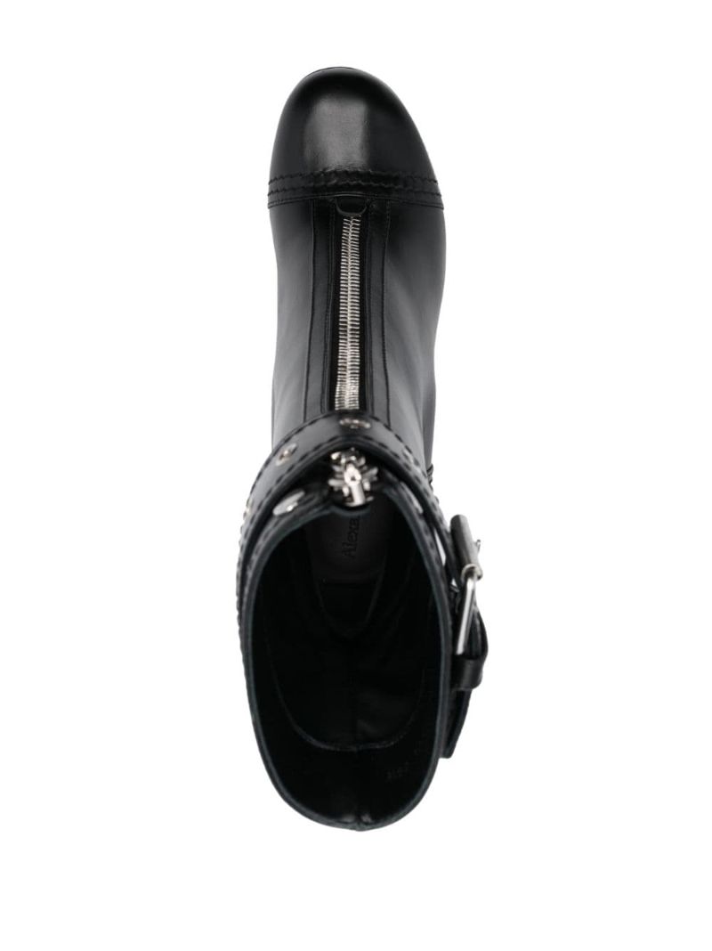 Black 95 Buckled Ankle Boots