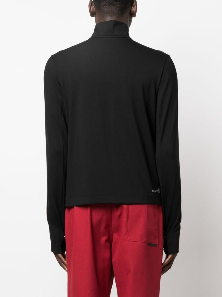 Black High Neck Zip Up Cardigan