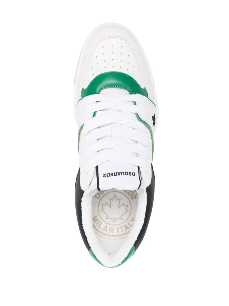 White Canadian Leaf Leather Sneakers