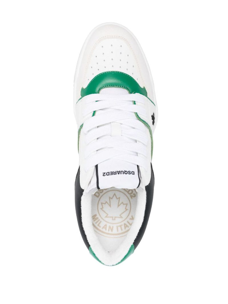 White Canadian Leaf Leather Sneakers