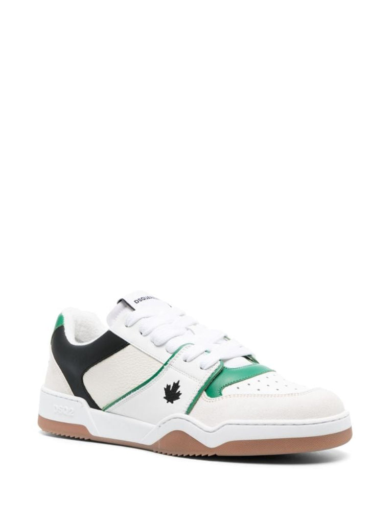 White Canadian Leaf Leather Sneakers