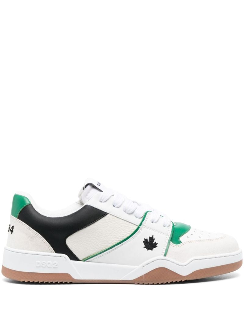 White Canadian Leaf Leather Sneakers