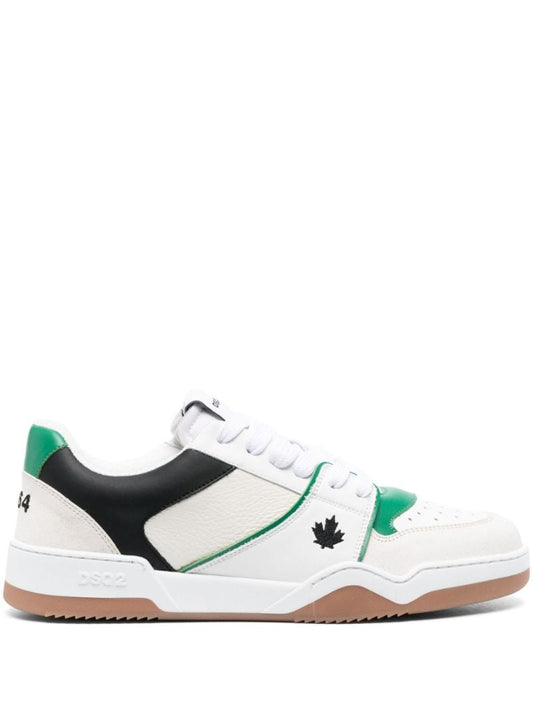 White Canadian Leaf Leather Sneakers